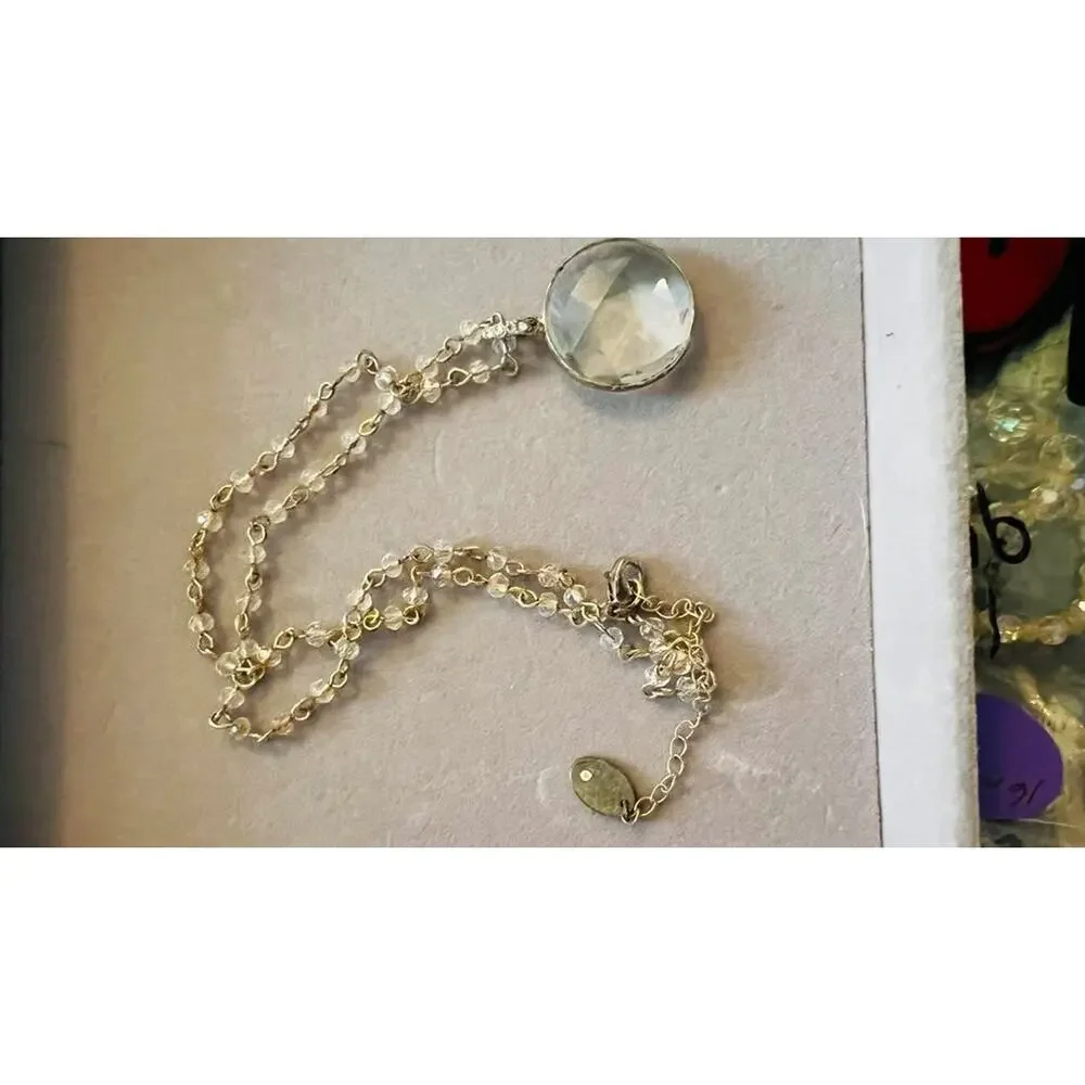 Time & Tru Faceted Glass Pendant Necklace